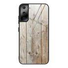 For Samsung Galaxy S21 Plus Wood Grain Glass Protective Case(M04) - 1