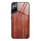 For Samsung Galaxy S21 Plus Wood Grain Glass Protective Case(M05) - 1