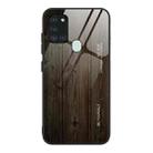 For Samsung Galaxy A21s Wood Grain Glass Protective Case(M01) - 1