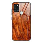 For Samsung Galaxy A21s Wood Grain Glass Protective Case(M06) - 1