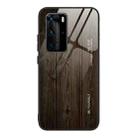 For Huawei P40 Wood Grain Glass Protective Case(M01) - 1