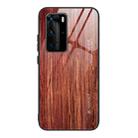 For Huawei P40 Pro Wood Grain Glass Protective Case(M05) - 1