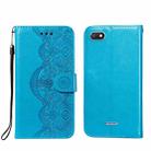 For Xiaomi Redmi 6 Flower Vine Embossing Pattern Horizontal Flip Leather Case with Card Slot & Holder & Wallet & Lanyard(Blue) - 1