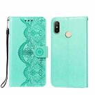 For Xiaomi Redmi 6 Pro / Mi A2 Lite Flower Vine Embossing Pattern Horizontal Flip Leather Case with Card Slot & Holder & Wallet & Lanyard(Green) - 1