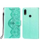 For Xiaomi Redmi 7 Flower Vine Embossing Pattern Horizontal Flip Leather Case with Card Slot & Holder & Wallet & Lanyard(Green) - 1