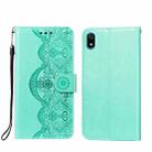 For Xiaomi Redmi 7A Flower Vine Embossing Pattern Horizontal Flip Leather Case with Card Slot & Holder & Wallet & Lanyard(Green) - 1