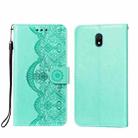For Xiaomi Redmi 8A Flower Vine Embossing Pattern Horizontal Flip Leather Case with Card Slot & Holder & Wallet & Lanyard(Green) - 1