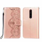 For Xiaomi Redmi K20 Flower Vine Embossing Pattern Horizontal Flip Leather Case with Card Slot & Holder & Wallet & Lanyard(Rose Gold) - 1