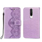 For Xiaomi Redmi K30 Flower Vine Embossing Pattern Horizontal Flip Leather Case with Card Slot & Holder & Wallet & Lanyard(Purple) - 1