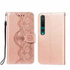 For Xiaomi Mi 10 Flower Vine Embossing Pattern Horizontal Flip Leather Case with Card Slot & Holder & Wallet & Lanyard(Rose Gold) - 1