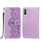 For Xiaomi Mi CC9 / Mi 9 Lite Flower Vine Embossing Pattern Horizontal Flip Leather Case with Card Slot & Holder & Wallet & Lanyard(Purple) - 1