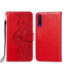 For Xiaomi Mi CC9e / Mi A3 Flower Vine Embossing Pattern Horizontal Flip Leather Case with Card Slot & Holder & Wallet & Lanyard(Red) - 1