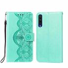 For Xiaomi Mi CC9e / Mi A3 Flower Vine Embossing Pattern Horizontal Flip Leather Case with Card Slot & Holder & Wallet & Lanyard(Green) - 1