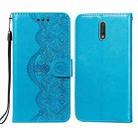 For Nokia 2.3 Flower Vine Embossing Pattern Horizontal Flip Leather Case with Card Slot & Holder & Wallet & Lanyard(Blue) - 1