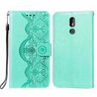 For Nokia 3.2 Flower Vine Embossing Pattern Horizontal Flip Leather Case with Card Slot & Holder & Wallet & Lanyard(Green) - 1