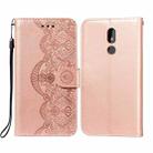 For Nokia 3.2 Flower Vine Embossing Pattern Horizontal Flip Leather Case with Card Slot & Holder & Wallet & Lanyard(Rose Gold) - 1