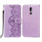 For Nokia 3.2 Flower Vine Embossing Pattern Horizontal Flip Leather Case with Card Slot & Holder & Wallet & Lanyard(Purple) - 1