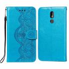 For Nokia 3.2 Flower Vine Embossing Pattern Horizontal Flip Leather Case with Card Slot & Holder & Wallet & Lanyard(Blue) - 1