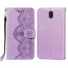 For Nokia C1 Flower Vine Embossing Pattern Horizontal Flip Leather Case with Card Slot & Holder & Wallet & Lanyard(Purple) - 1