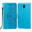 For Nokia C1 Flower Vine Embossing Pattern Horizontal Flip Leather Case with Card Slot & Holder & Wallet & Lanyard(Blue) - 1