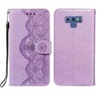 For Samsung Galaxy Note9 Flower Vine Embossing Pattern Horizontal Flip Leather Case with Card Slot & Holder & Wallet & Lanyard(Purple) - 1
