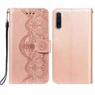 For Samsung Galaxy Note10 Flower Vine Embossing Pattern Horizontal Flip Leather Case with Card Slot & Holder & Wallet & Lanyard(Rose Gold) - 1