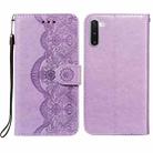 For Samsung Galaxy Note10 Flower Vine Embossing Pattern Horizontal Flip Leather Case with Card Slot & Holder & Wallet & Lanyard(Purple) - 1