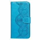 For Samsung Galaxy Note10 Plus Flower Vine Embossing Pattern Horizontal Flip Leather Case with Card Slot & Holder & Wallet & Lanyard(Blue) - 2