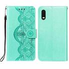 For Samsung Galaxy XCover Pro Flower Vine Embossing Pattern Horizontal Flip Leather Case with Card Slot & Holder & Wallet & Lanyard(Green) - 1