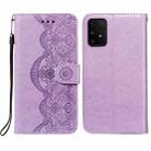 For Samsung Galaxy A91 / S10 Lite Flower Vine Embossing Pattern Horizontal Flip Leather Case with Card Slot & Holder & Wallet & Lanyard(Purple) - 1