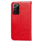 For Samsung Galaxy Note20 Ultra Flower Vine Embossing Pattern Horizontal Flip Leather Case with Card Slot & Holder & Wallet & Lanyard(Red) - 3