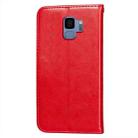 For Samsung  Galaxy S9 Flower Vine Embossing Pattern Horizontal Flip Leather Case with Card Slot & Holder & Wallet & Lanyard(Red) - 3