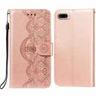 Flower Vine Embossing Pattern Horizontal Flip Leather Case with Card Slot & Holder & Wallet & Lanyard For iPhone 8 Plus & 7 Plus(Rose Gold) - 1