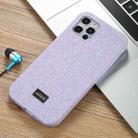 Mutural Shiny Cloth + TPU + PC Protective Case For iPhone 12 / 12 Pro(Purple) - 1