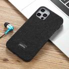 Mutural Shiny Cloth + TPU + PC Protective Case For iPhone 12 / 12 Pro(Black) - 1