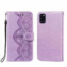 For Samsung Galaxy A31 Flower Vine Embossing Pattern Horizontal Flip Leather Case with Card Slot & Holder & Wallet & Lanyard(Purple) - 1