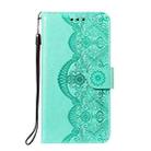 For Samsung Galaxy A42 5G Flower Vine Embossing Pattern Horizontal Flip Leather Case with Card Slot & Holder & Wallet & Lanyard(Green) - 2