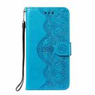 For Samsung Galaxy A42 5G Flower Vine Embossing Pattern Horizontal Flip Leather Case with Card Slot & Holder & Wallet & Lanyard(Blue) - 2