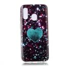 For Galaxy A40 Coloured Drawing Pattern IMD Workmanship Soft TPU Protective Case(Green Love) - 1