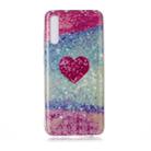 For Galaxy A70 Coloured Drawing Pattern IMD Workmanship Soft TPU Protective Case(Red Heart) - 1