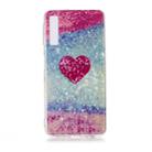 For Galaxy A7 Coloured Drawing Pattern IMD Workmanship Soft TPU Protective Case(Red Heart) - 1