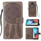 For Motorola Moto E7 Dream Catcher Printing Horizontal Flip Leather Case with Holder & Card Slots & Wallet & Lanyard(Grey) - 1