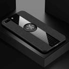For iPhone 8  /7 XINLI Stitching Cloth Texture Shockproof TPU Protective Case with Ring Holder(Black) - 1