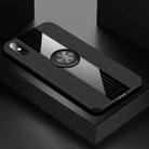 For iPhone X / XS XINLI Stitching Cloth Texture Shockproof TPU Protective Case with Ring Holder(Black) - 1