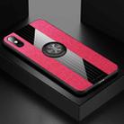 For iPhone XR XINLI Stitching Cloth Texture Shockproof TPU Protective Case with Ring Holder(Red) - 1
