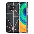 For Huawei Mate 30 Electroplating Stitching Marbled IMD Stripe Straight Edge Rubik Cube Phone Protective Case(Black) - 1