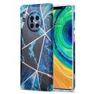 For Huawei Mate 30 Pro Electroplating Stitching Marbled IMD Stripe Straight Edge Rubik Cube Phone Protective Case(Blue) - 1
