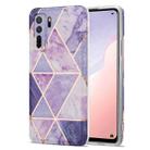 For Huawei nova 7 SE Electroplating Stitching Marbled IMD Stripe Straight Edge Rubik Cube Phone Protective Case(Light Purple) - 1