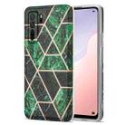 For Huawei nova 7 SE Electroplating Stitching Marbled IMD Stripe Straight Edge Rubik Cube Phone Protective Case(Emerald Green) - 1