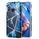 For Huawei P30 Lite Electroplating Stitching Marbled IMD Stripe Straight Edge Rubik Cube Phone Protective Case(Blue) - 1